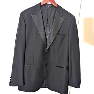 LUCIANO BARDELLI Mens Black Wool Cashmere Canvassed Suit Size 52